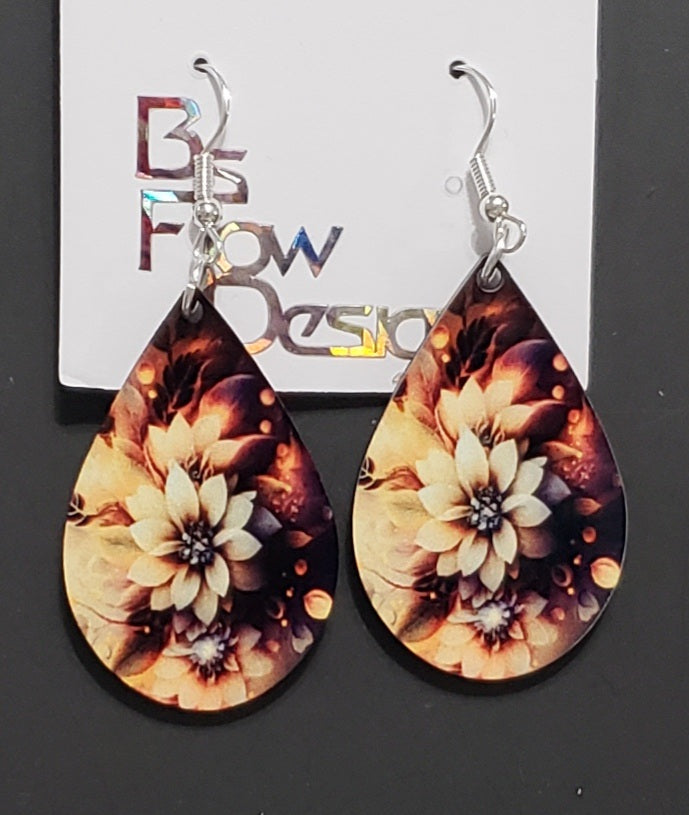 Flowers in Bronze Earrings
