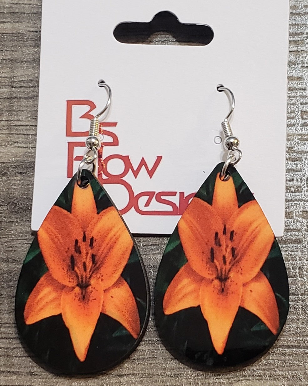 Orange Lilly Earrings