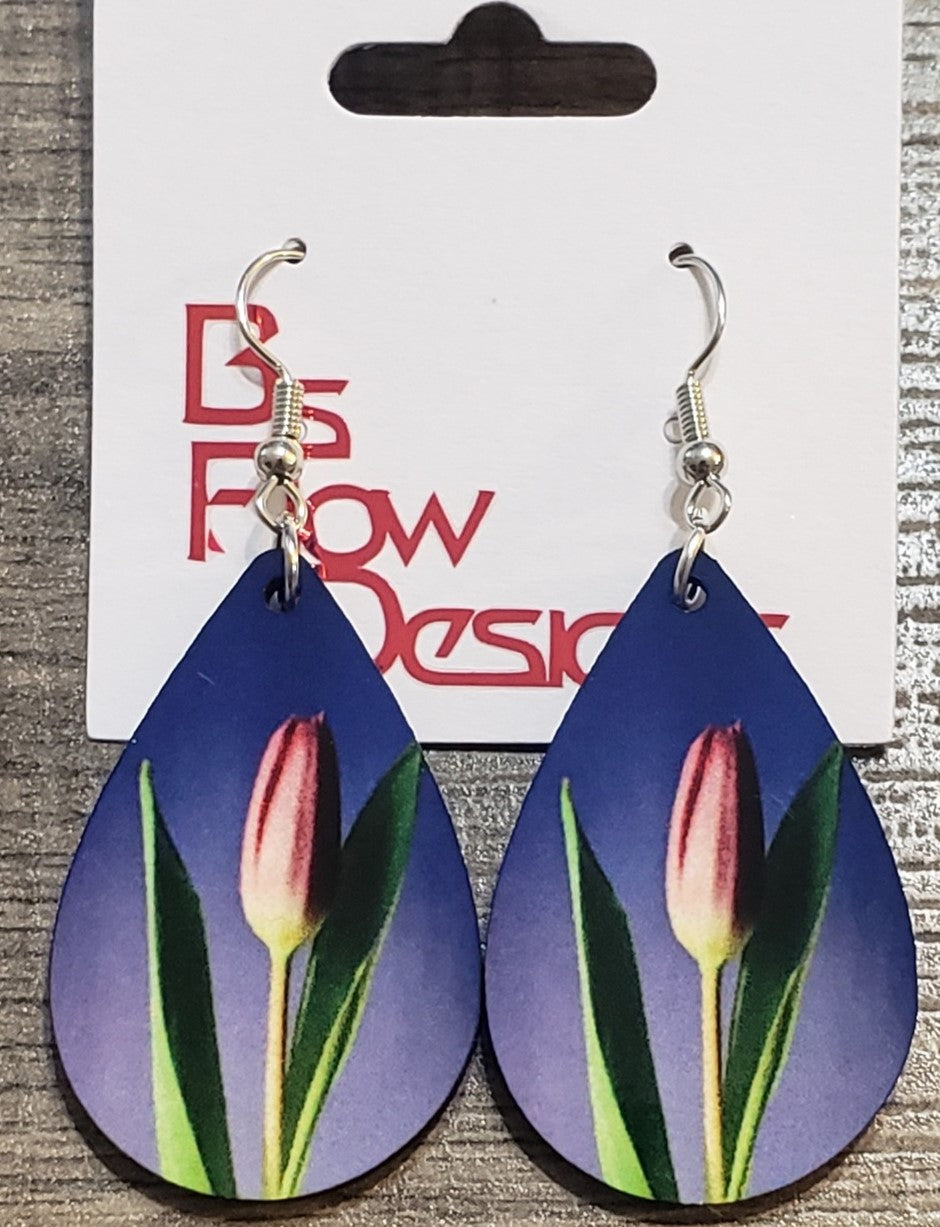 Violet Tulip Earrings
