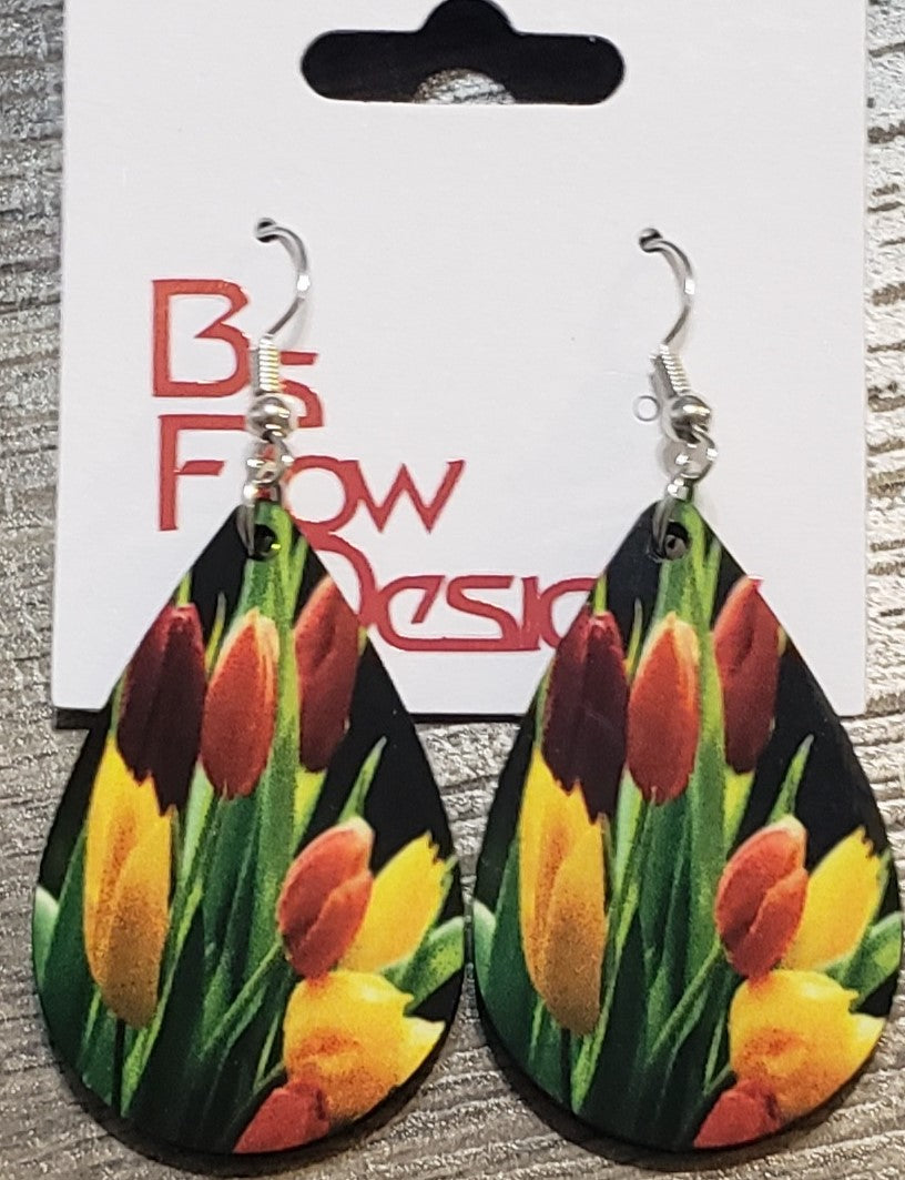 Multi Color Tulip Earrings