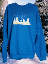Load image into Gallery viewer, All is Calm, All is Bright on Sapphire Blue Sweatshirt
