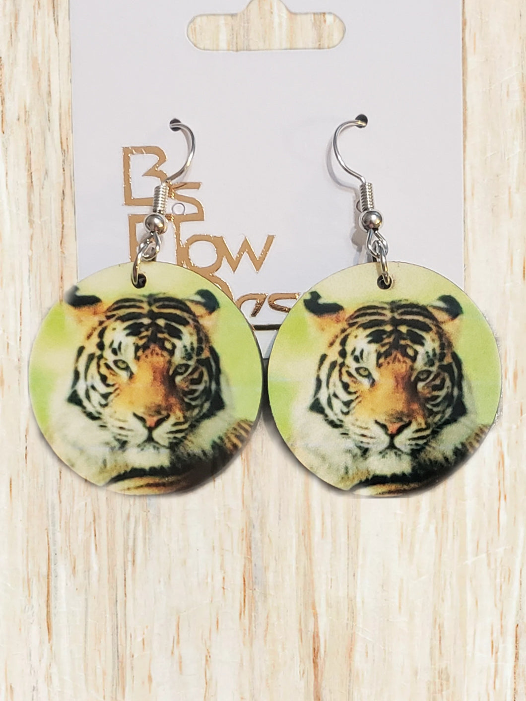 Round Tiger Earrings