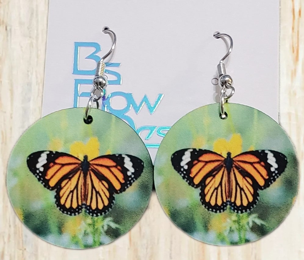 Monarch & Flower Earrings