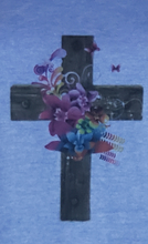 Load image into Gallery viewer, Floral Cross Blues and Purples - Medium
